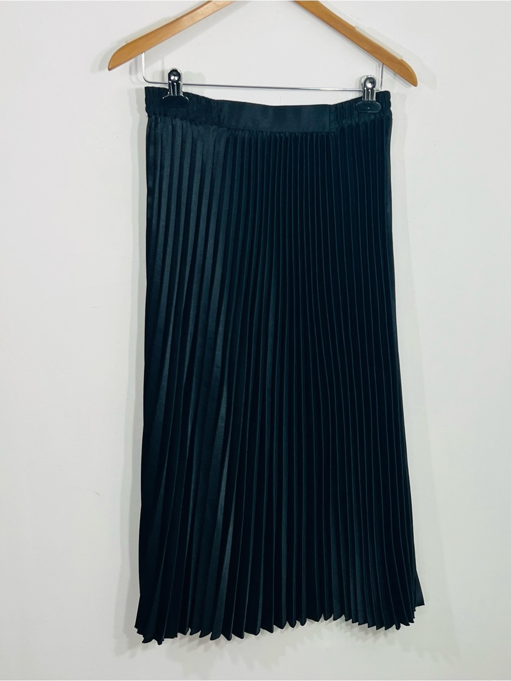 M&S Collection Maxi Pleated Skirt Stretch Waist Flowing Minimalist Size 4